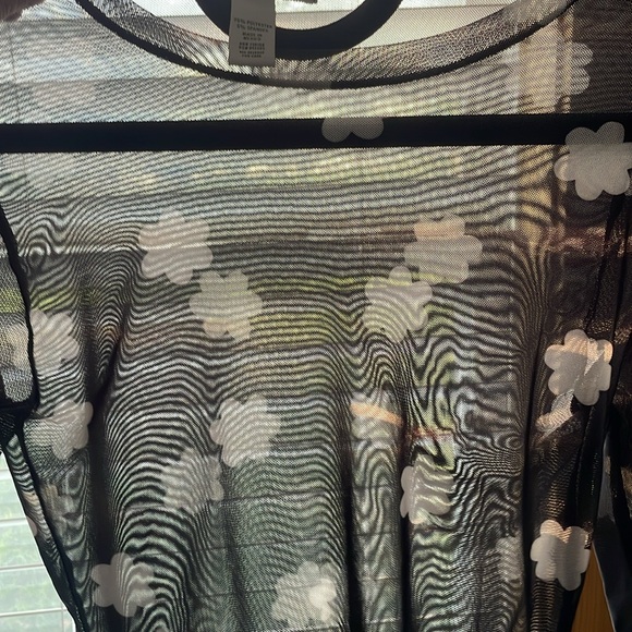 Vintage sheer mesh flower printed long sleeve cropped blouse by RSQ - Picture 5 of 5